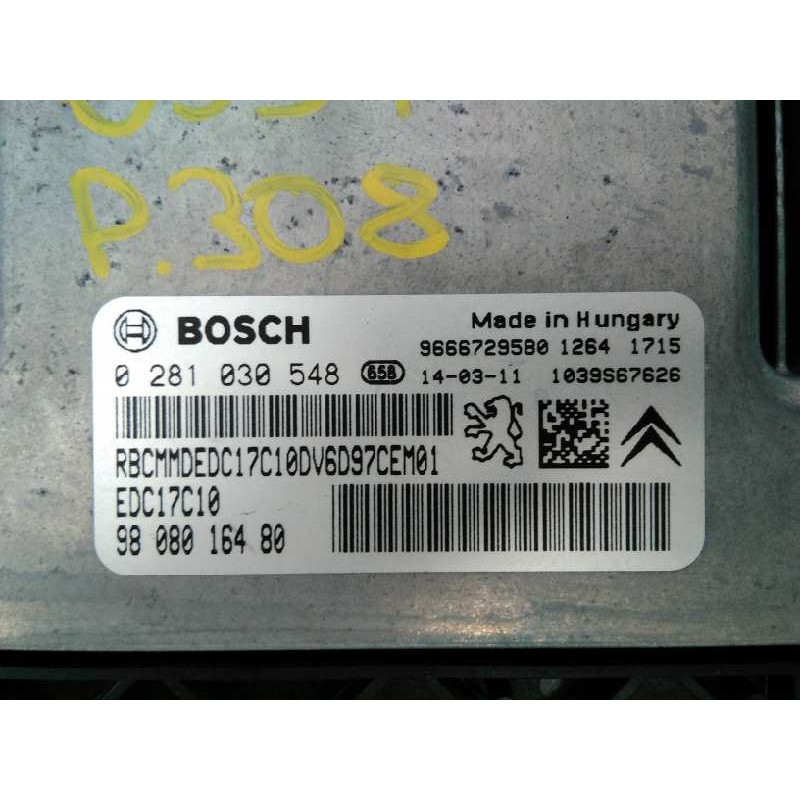Recambio de centralita motor uce para peugeot 308 active referencia OEM IAM 9808016480 0281030548 E3-B2-36-2