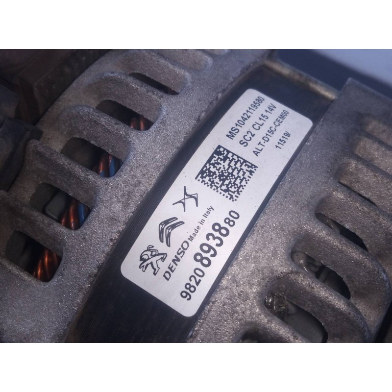 Recambio de alternador para peugeot 5008 gt line referencia OEM IAM 9820893880 MS1042119580 P3-A4-13-2