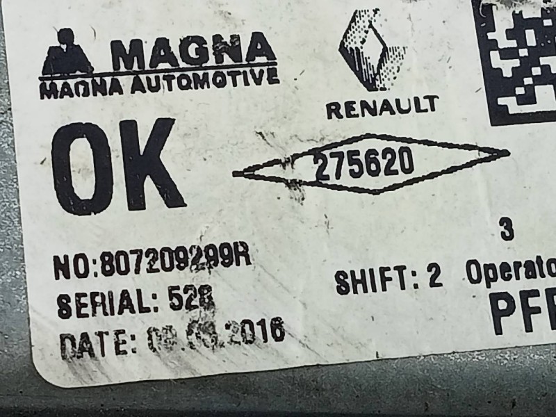 Recambio de elevalunas delantero derecho para dacia sandero stepway referencia OEM IAM 807209299R  E1-A1-44-1