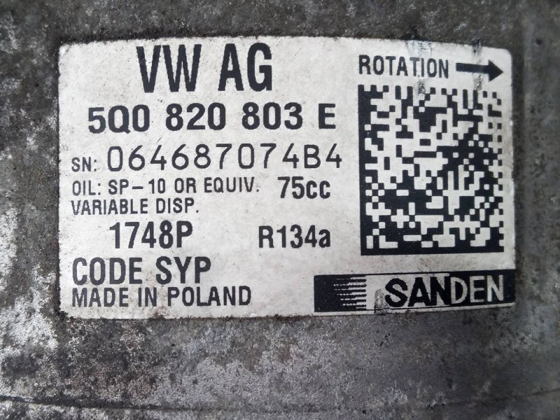 Recambio de compresor aire acondicionado para seat toledo (kg3) reference referencia OEM IAM 5Q0820803E  P3-A2-14-2