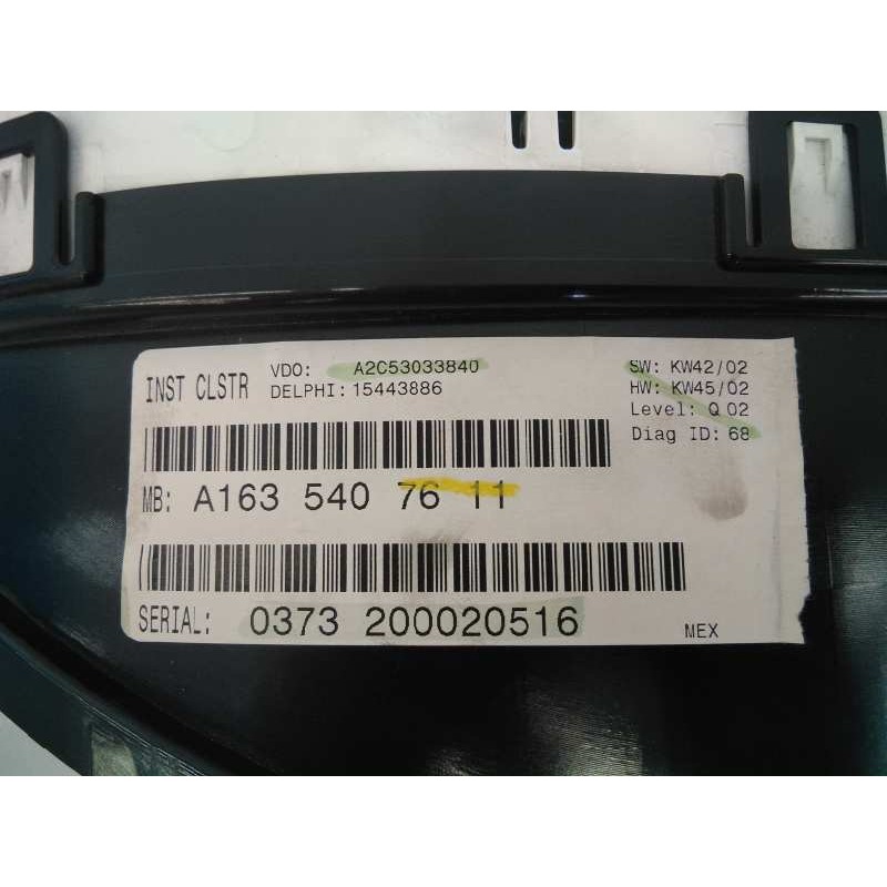 Recambio de cuadro instrumentos para mercedes-benz clase m (w163) 400 cdi (163.128) referencia OEM IAM A1635407611 0373200020516