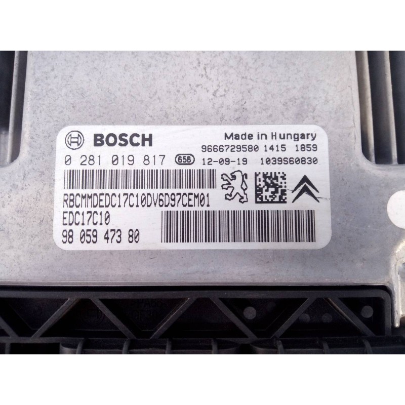Recambio de centralita motor uce para citroën berlingo cuadro confort referencia OEM IAM 9805947380 0281019817 E3-B2-30-2