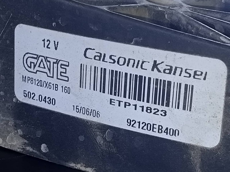 Recambio de electroventilador para nissan pathfinder (r51) 2.5 dci se referencia OEM IAM 92120EB400 5020430 P2-B8-33