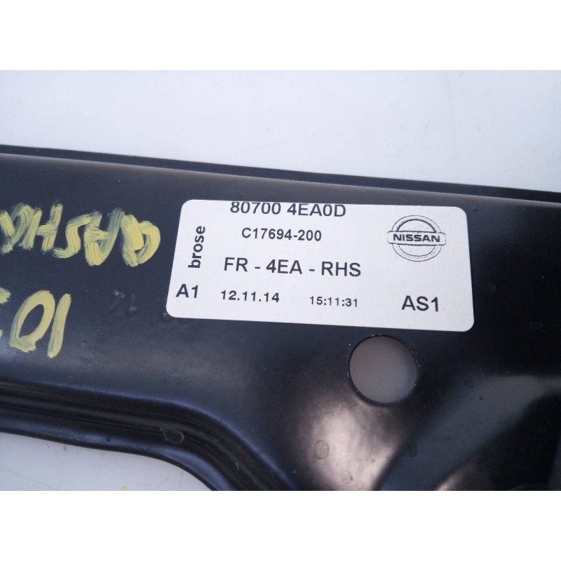 Recambio de elevalunas delantero derecho para nissan qashqai (j11) acenta referencia OEM IAM 807004EA0D  E2-A4-10-2