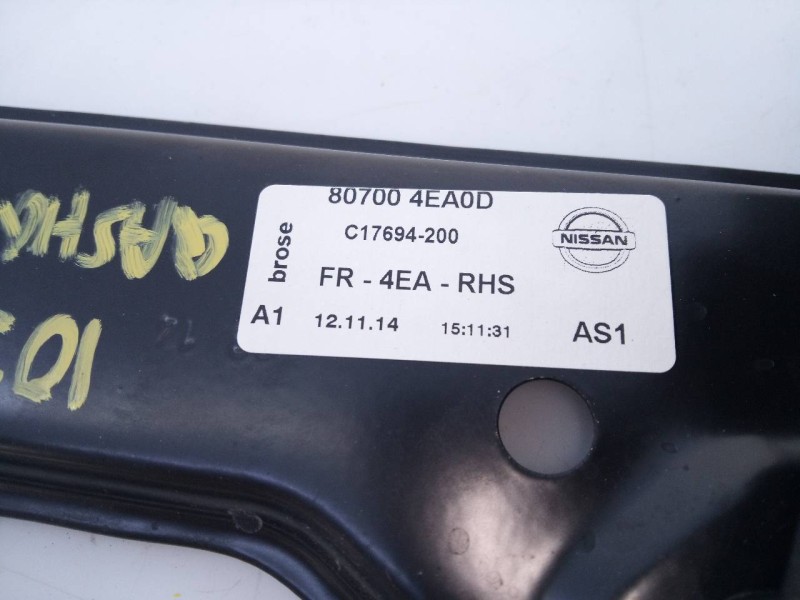 Recambio de elevalunas delantero derecho para nissan qashqai (j11) acenta referencia OEM IAM 807004EA0D  E2-A4-10-2