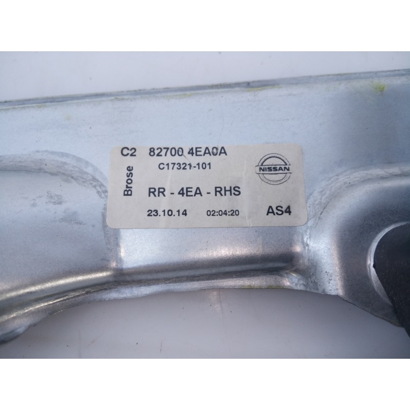 Recambio de elevalunas trasero derecho para nissan qashqai (j11) acenta referencia OEM IAM 827004EA0A  E2-A4-5-1