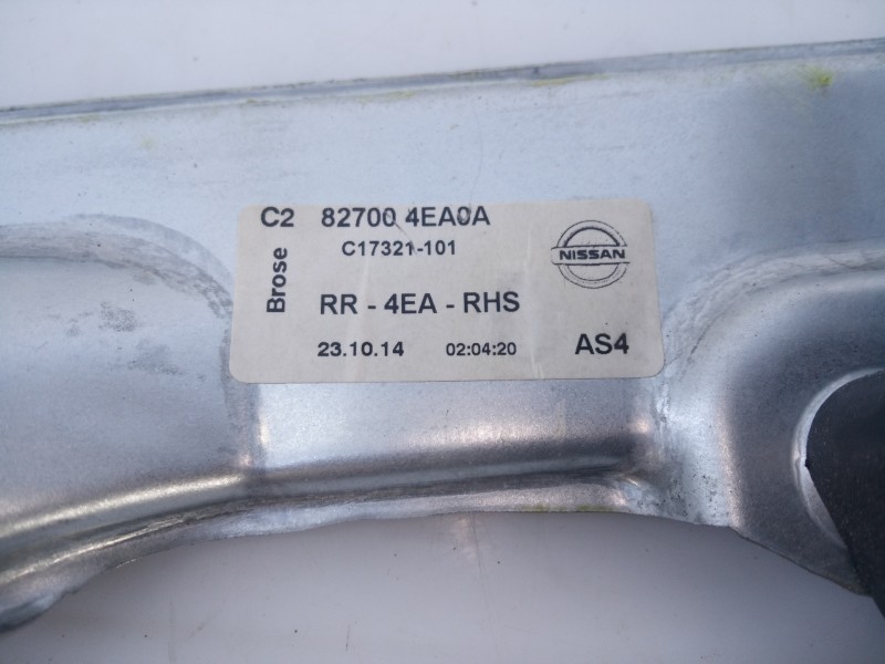 Recambio de elevalunas trasero derecho para nissan qashqai (j11) acenta referencia OEM IAM 827004EA0A  E2-A4-5-1