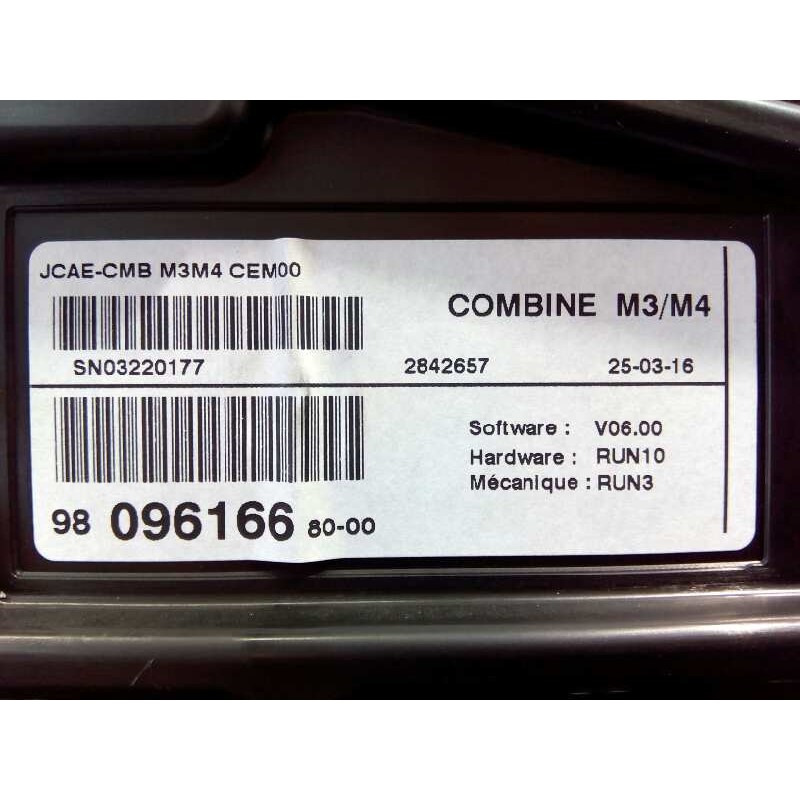 Recambio de cuadro instrumentos para citroën c-elysée exclusive referencia OEM IAM 9809616680  E1-A4-51-1