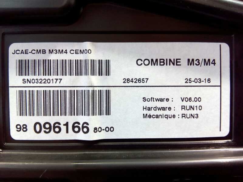Recambio de cuadro instrumentos para citroën c-elysée exclusive referencia OEM IAM 9809616680  E1-A4-51-1