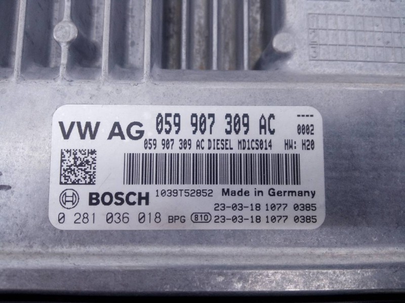 Recambio de centralita motor uce para volkswagen touareg r-line 4 motion referencia OEM IAM 059907309AC 0281036018 E2-A1-13-7