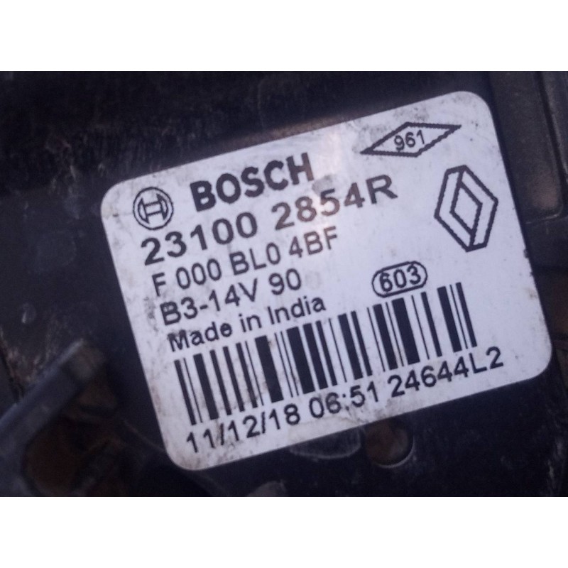 Recambio de alternador para dacia sandero stepway ambiance referencia OEM IAM 231002854R  P3-B5-27-2