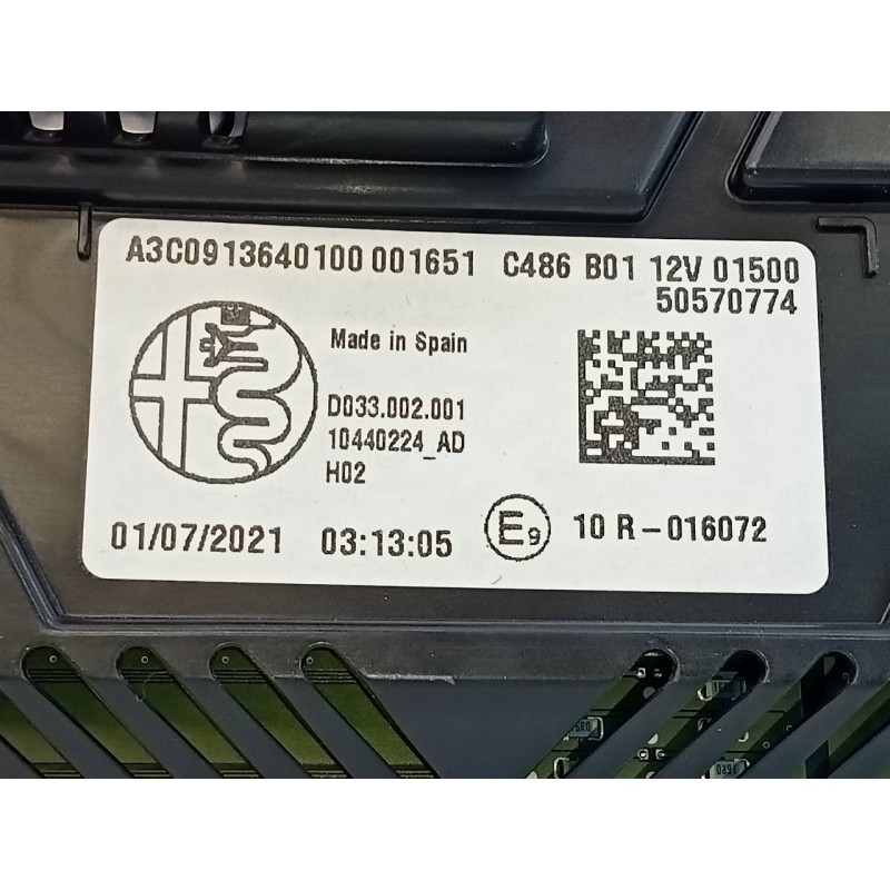 Recambio de cuadro instrumentos para alfa romeo stelvio (630) executive 4wd referencia OEM IAM 50570774  E3-A4-17-3