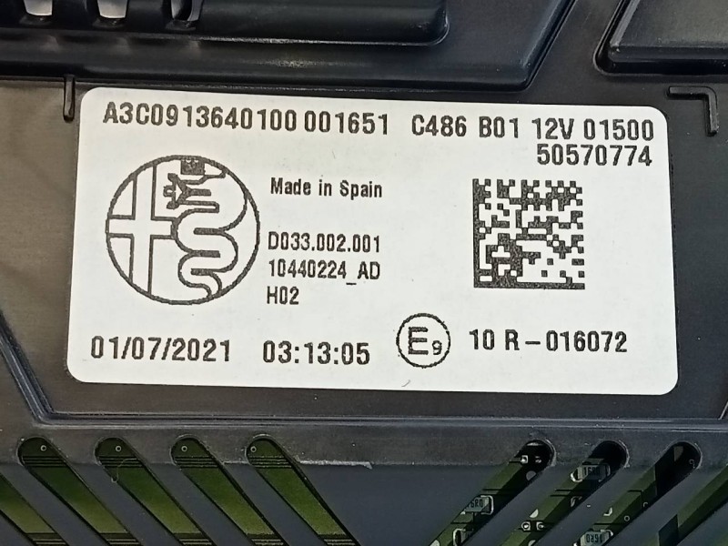 Recambio de cuadro instrumentos para alfa romeo stelvio (630) executive 4wd referencia OEM IAM 50570774  E3-A4-17-3