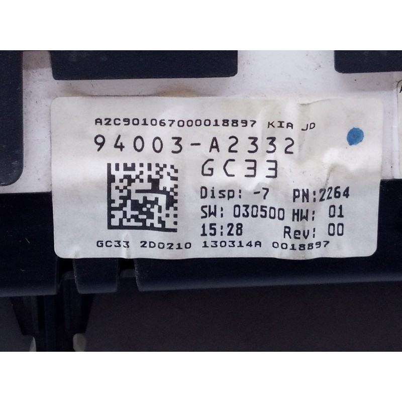 Recambio de cuadro instrumentos para kia cee´d drive referencia OEM IAM 94003A2332  E3-A3-23-2