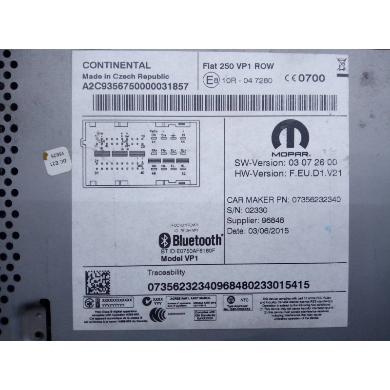 Recambio de sistema audio / radio cd para peugeot boxer combi 333 l2h2 komfort hdi 130 referencia OEM IAM A2C9356750000031857  E