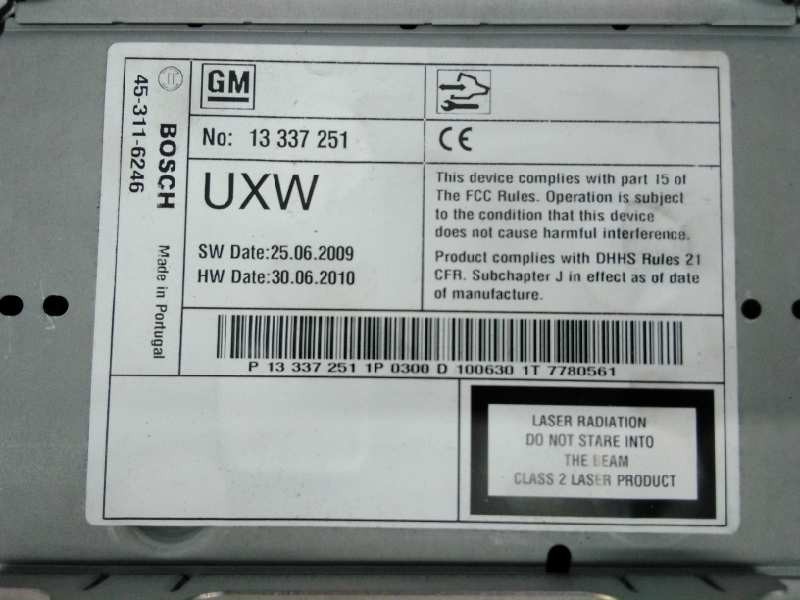 Recambio de sistema navegacion gps para opel astra j lim. sport referencia OEM IAM 13346052 13346098 E3-A5-32-1