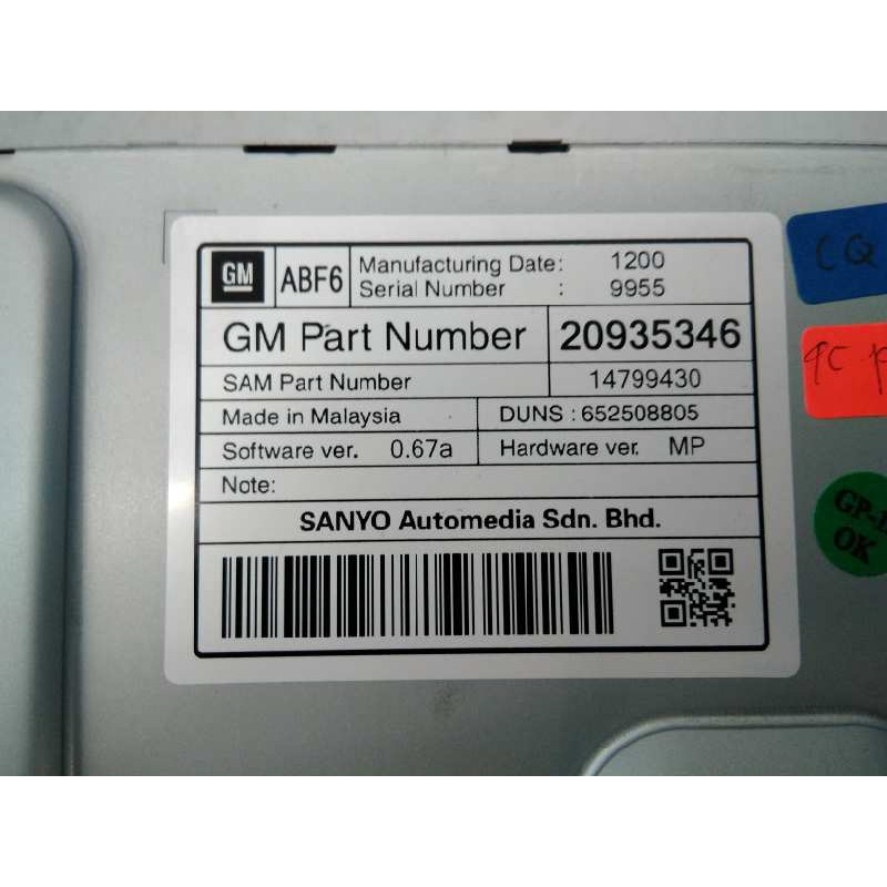 Recambio de sistema navegacion gps para opel astra j lim. sport referencia OEM IAM 13346052 13346098 E3-A5-32-1