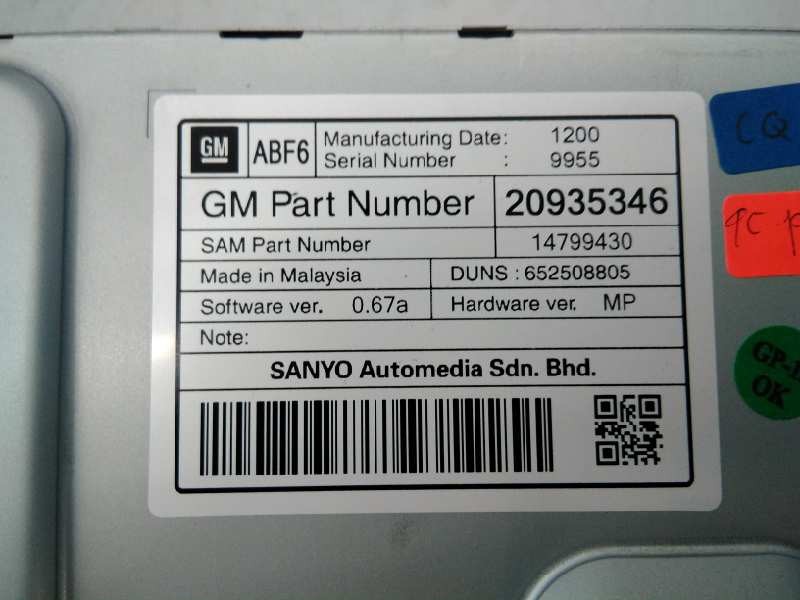 Recambio de sistema navegacion gps para opel astra j lim. sport referencia OEM IAM 13346052 13346098 E3-A5-32-1