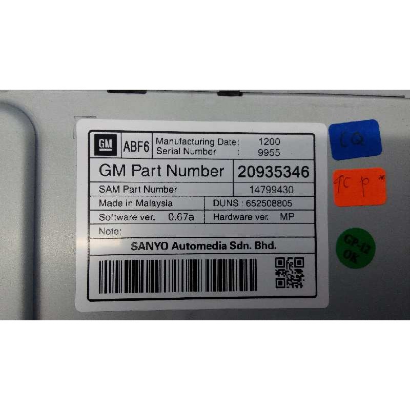 Recambio de sistema navegacion gps para opel astra j lim. sport referencia OEM IAM 13346052 13346098 E3-A5-32-1