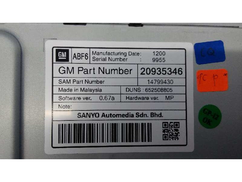 Recambio de sistema navegacion gps para opel astra j lim. sport referencia OEM IAM 13346052 13346098 E3-A5-32-1