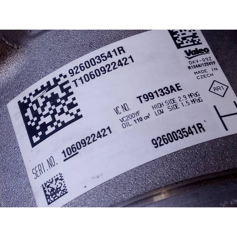 Recambio de compresor aire acondicionado para nissan micra v (k14) acenta referencia OEM IAM 1060922421 T99133AE P3-B2-8-4