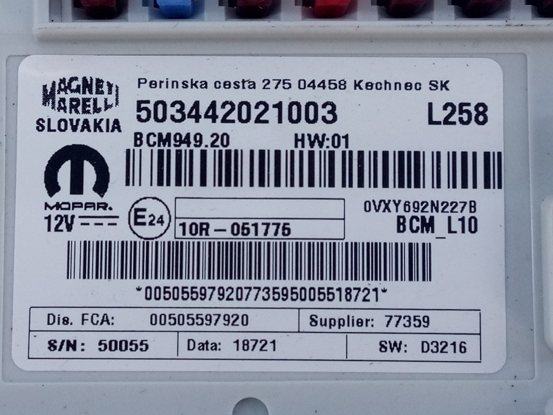 Recambio de caja reles / fusibles para alfa romeo stelvio (630) executive 4wd referencia OEM IAM 503442021003 00505597920 E2-B2-