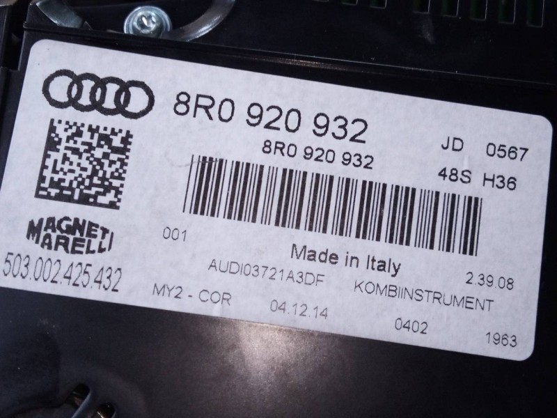 Recambio de cuadro instrumentos para audi q5 (8r) 2.0 tdi quattro (140kw) referencia OEM IAM 8R0920932 503002425432 E2-A1-18-6