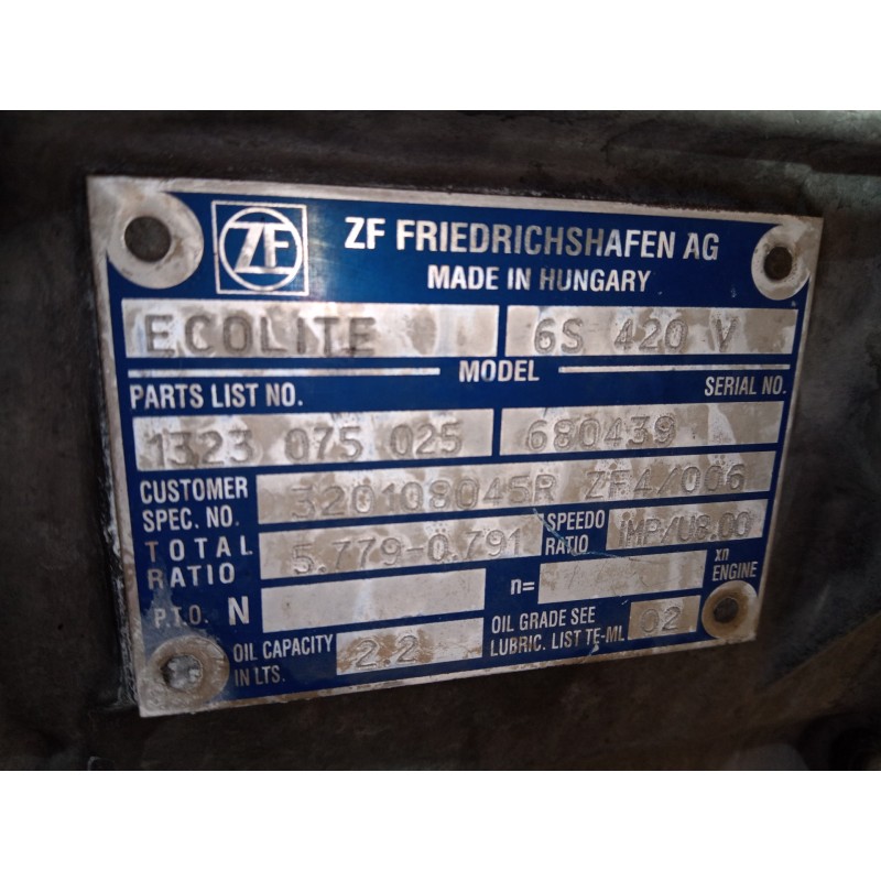 Recambio de caja cambios para renault master kipper l2h1 3,5t referencia OEM IAM ZF4006  M1-B3-164