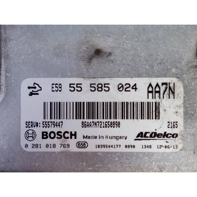 Recambio de centralita motor uce para opel insignia berlina cosmo referencia OEM IAM 55585024 0281018769 E3-A5-24-5