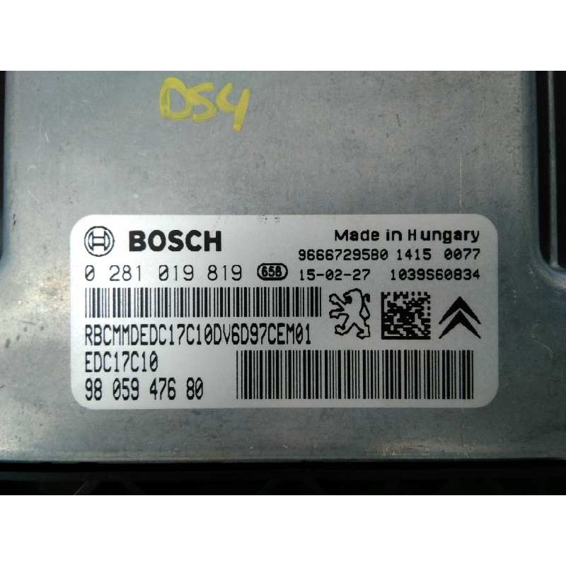 Recambio de centralita motor uce para citroën ds4 design referencia OEM IAM 0281019819 9805947680 E3-A1-44-2
