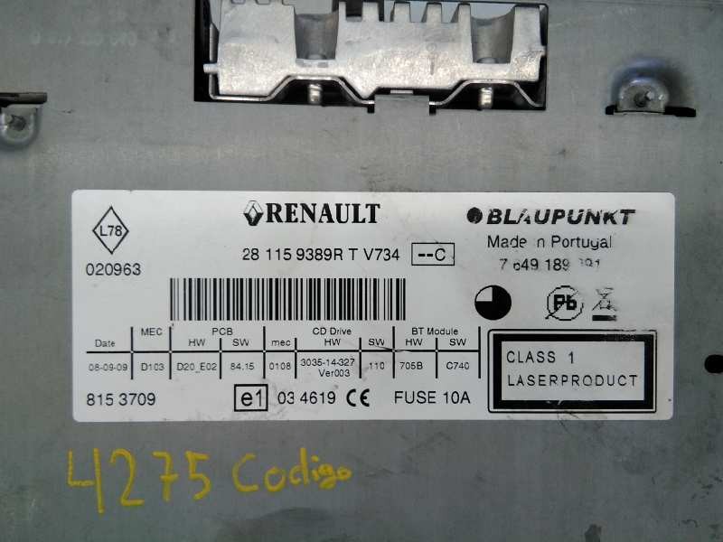 Recambio de sistema navegacion gps para renault scenic iii dynamique referencia OEM IAM 248109171R  E2-A1-33-8