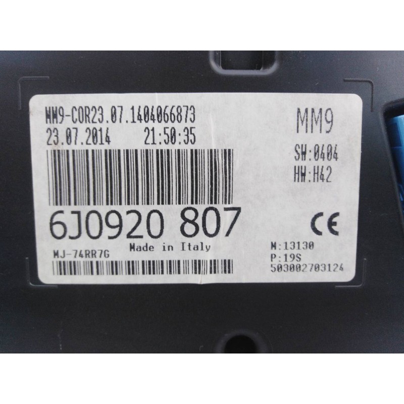 Recambio de cuadro instrumentos para seat ibiza sc (6j1) reference referencia OEM IAM 6J0920807  E2-A1-18-6