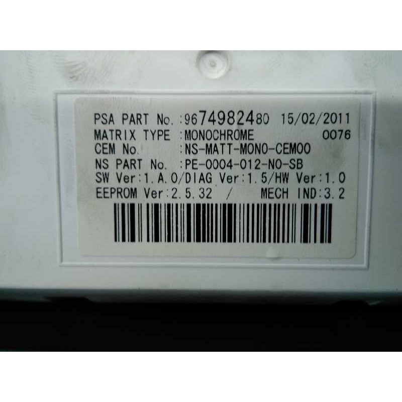 Recambio de cuadro instrumentos para peugeot 5008 premium referencia OEM IAM 9676464480  E3-B2-44-3