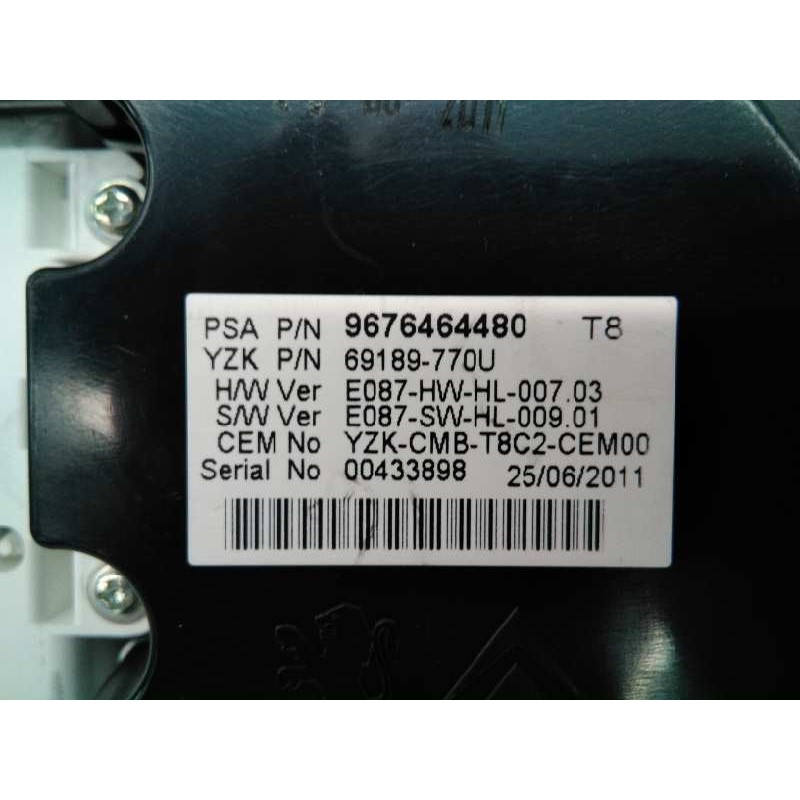 Recambio de cuadro instrumentos para peugeot 5008 premium referencia OEM IAM 9676464480  E3-B2-44-3