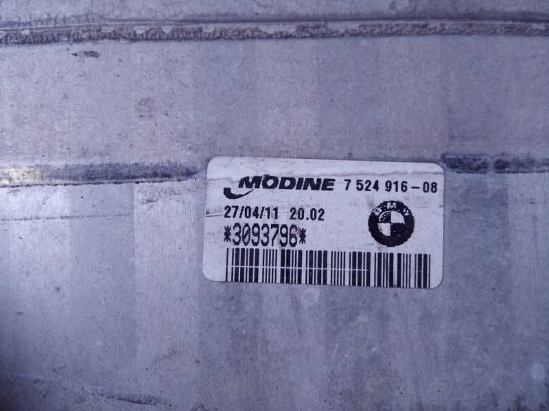 Recambio de intercooler para bmw x1 (e84) sdrive 18d referencia OEM IAM 752491608 3093796 P2-A11-2