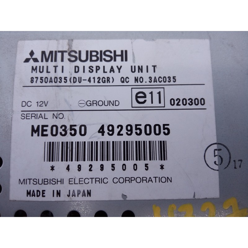Recambio de sistema navegacion gps para mitsubishi montero (v60/v70) 3.2 di-d gls hunter (5-ptas.) referencia OEM IAM ME01204924