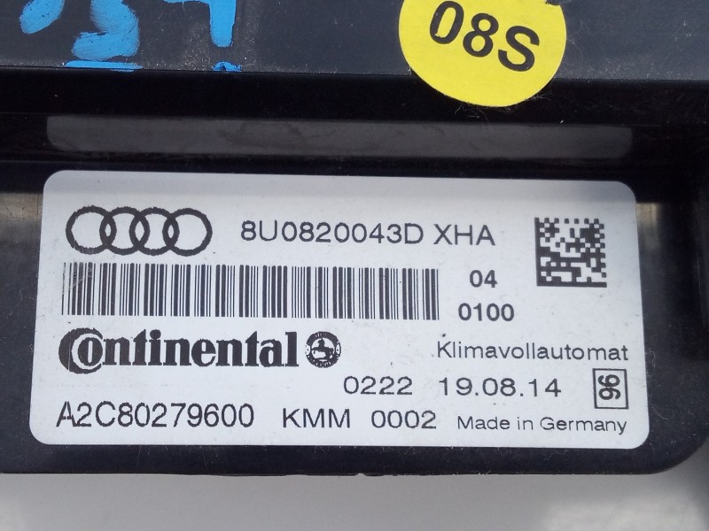 Recambio de mando climatizador para audi q3 (8ug) sport referencia OEM IAM 8U0820043D A2C80279600 E2-A1-23-3