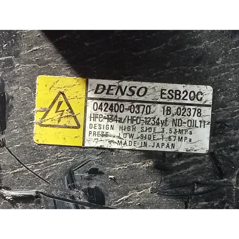 Recambio de compresor aire acondicionado para toyota c-hr hybrid dynamic plus referencia OEM IAM 0424000370  P3-A3-7-1