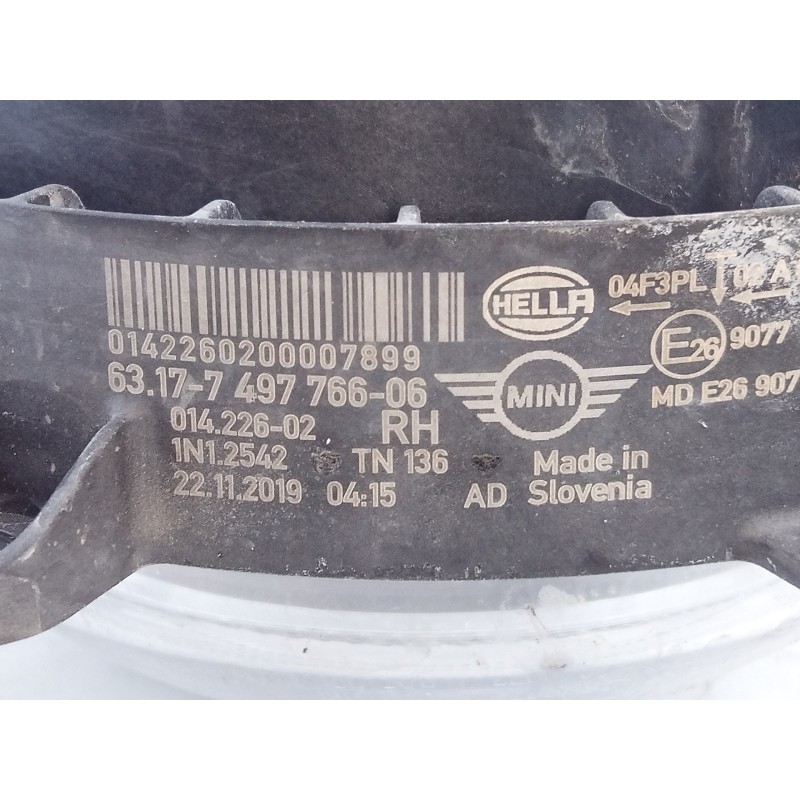Recambio de faro antiniebla derecho para mini cabrio (f57) cooper referencia OEM IAM 6317749776606 01422602 E1-B4-51-1
