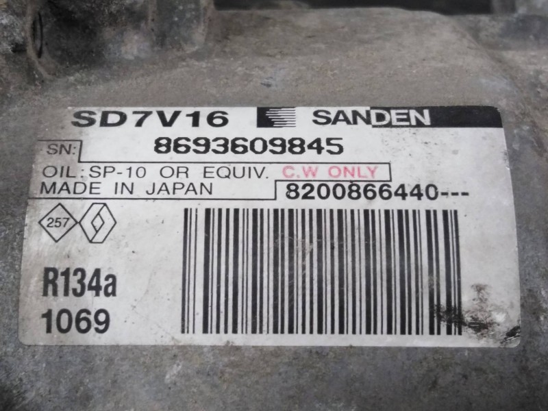 Recambio de compresor aire acondicionado para dacia logan laureate referencia OEM IAM 8693609845 8200866440 P3-B3-14-3