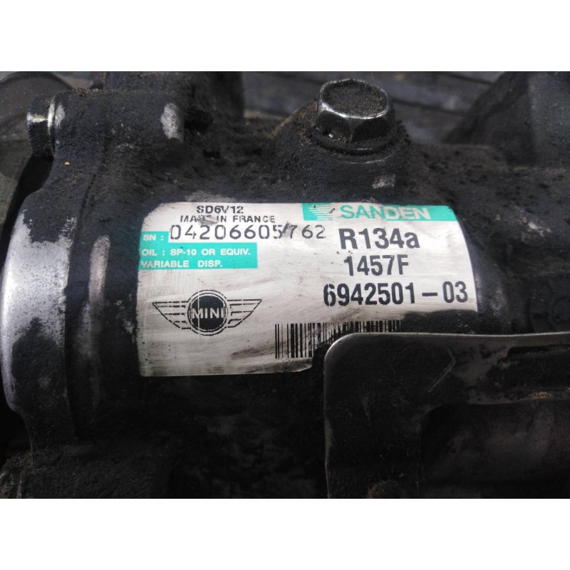 Recambio de compresor aire acondicionado para bmw mini (r56) cooper d referencia OEM IAM R134A1457F6942501 04206605762 P3-B2-4-2