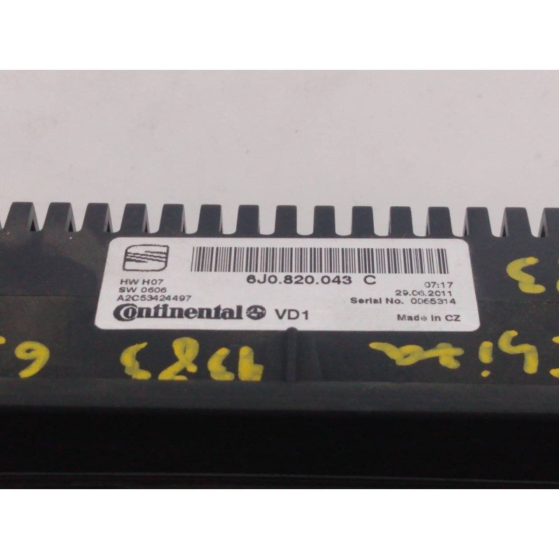 Recambio de mando climatizador para seat ibiza (6j5) stylance / style referencia OEM IAM 6J0820043C  E2-A1-30-7