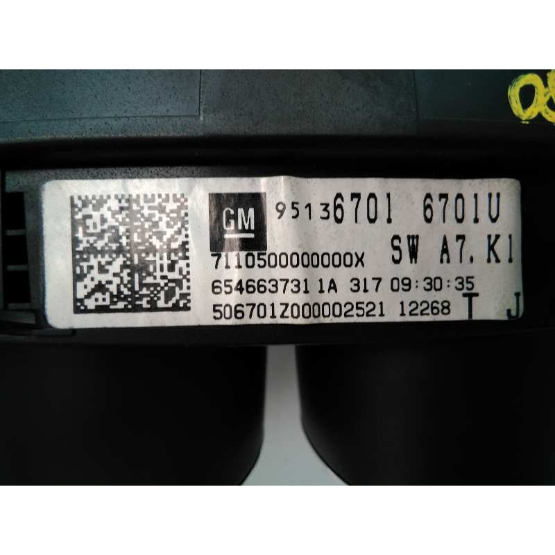 Recambio de cuadro instrumentos para opel mokka edition ecoflex referencia OEM IAM 95136701 654663731 E3-A5-27-2