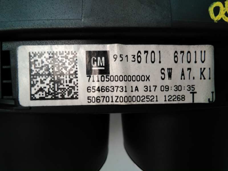 Recambio de cuadro instrumentos para opel mokka edition ecoflex referencia OEM IAM 95136701 654663731 E3-A5-27-2