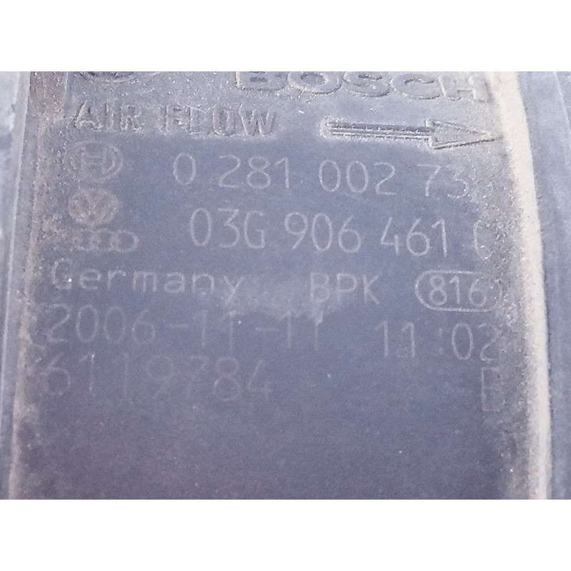 Recambio de caudalimetro para volkswagen touareg (7l6) tdi r5 referencia OEM IAM 03G906461C  E2-A1-28-7