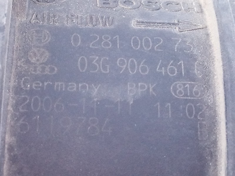 Recambio de caudalimetro para volkswagen touareg (7l6) tdi r5 referencia OEM IAM 03G906461C  E2-A1-28-7