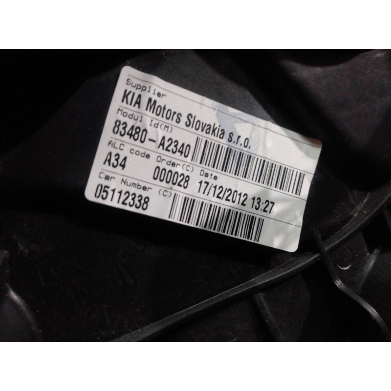 Recambio de elevalunas trasero derecho para kia cee´d drive referencia OEM IAM 83480A2340 83460A2010 P2-B4-18