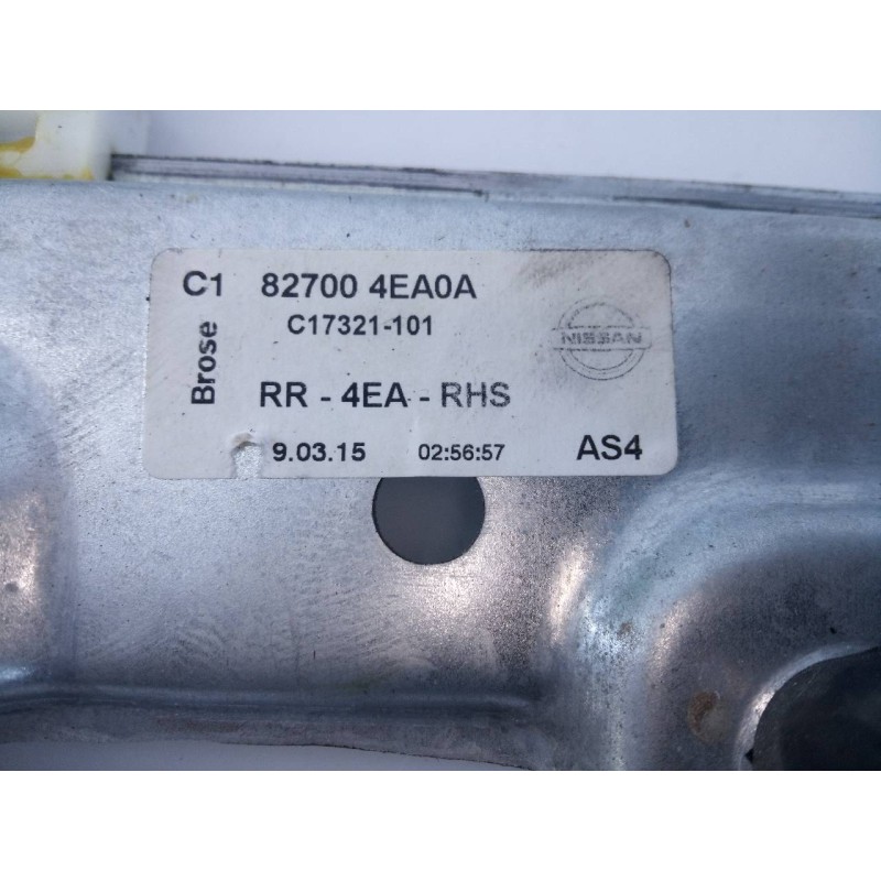Recambio de elevalunas trasero derecho para nissan qashqai (j11) acenta referencia OEM IAM 827004EA0A  E2-A4-15-1