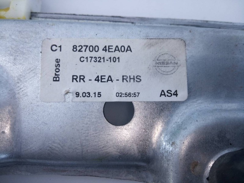 Recambio de elevalunas trasero derecho para nissan qashqai (j11) acenta referencia OEM IAM 827004EA0A  E2-A4-15-1