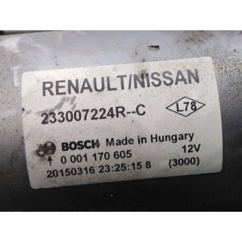 Recambio de motor arranque para nissan qashqai (j11) acenta referencia OEM IAM 233007224R 0001170605 P3-A7-5-1